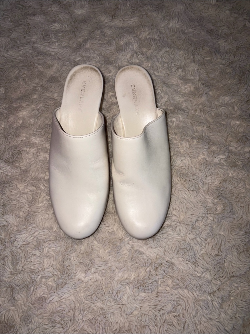 Everlane Cream Leather Slip-On Mule